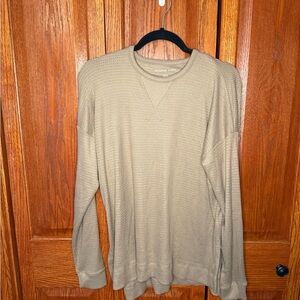 American Eagle Outfitters Women's Beige Crewneck Sweater